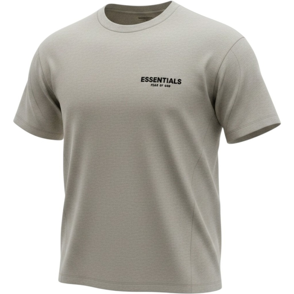 Fear of God Essentials T-Shirt Mens Large Dark Oatmeal New Logo Streetwear Tee